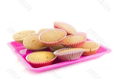 home-made cakes in different colors paper