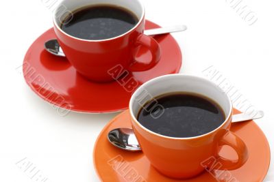 Red and orange cups.