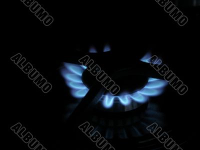 A gas burner.