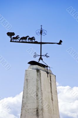 Weathercock with horses