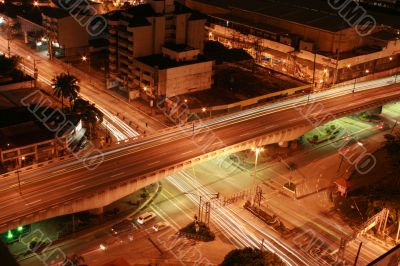 intersection at night