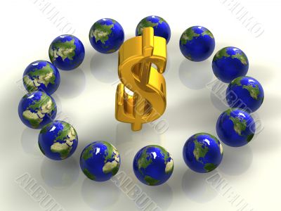 earth & dollar 3d