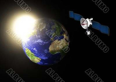 Satellite & Earth 3d