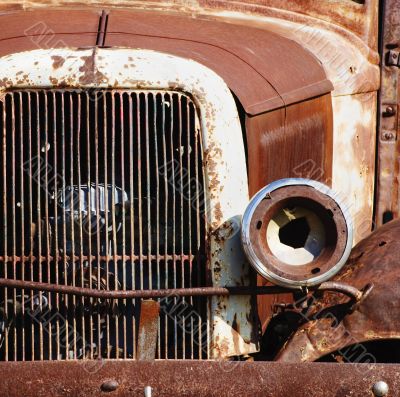 Headlight on a Vintage Car