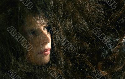young woman with long black hair