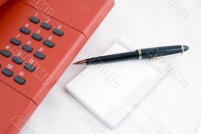 Red telephone with noteblock