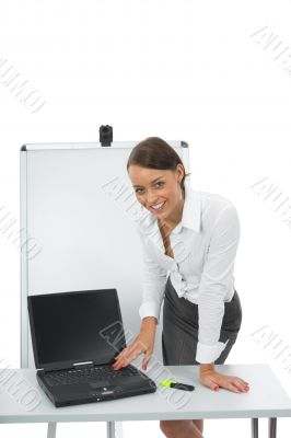 business woman and laptop