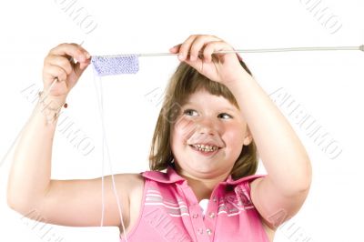 Knitting girl
