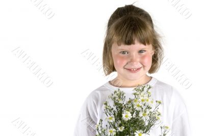 Little girl with flowers