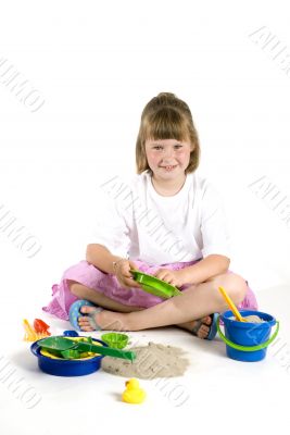 playing with sand