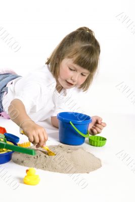playing with sand