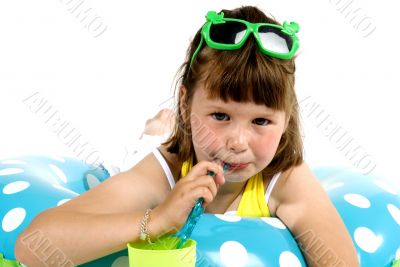 Little girl in summer