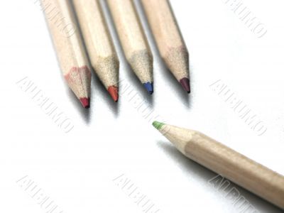 Coloured pencils.