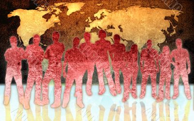 textures style of people silhouettes