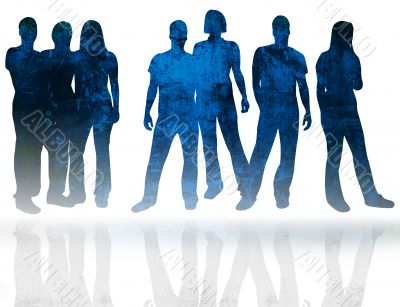 textures style of people silhouettes