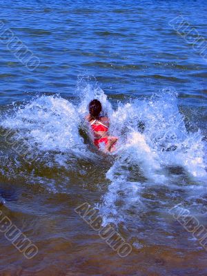 women swiming