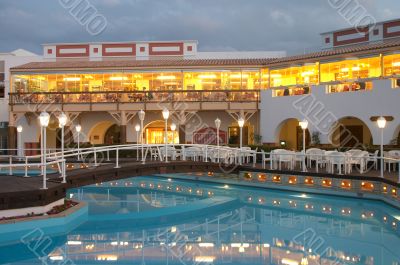 restaurant and swimming pool