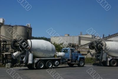 Cement trucks loading