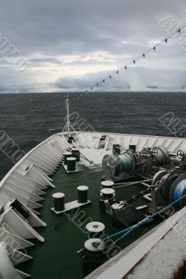 Looking over the bow