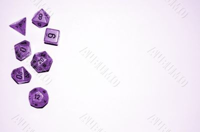 purple gaming dice