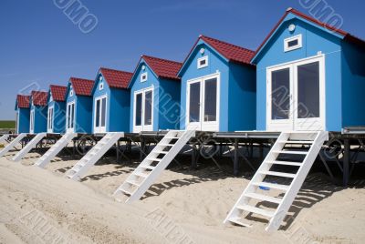 Blue beach-houses