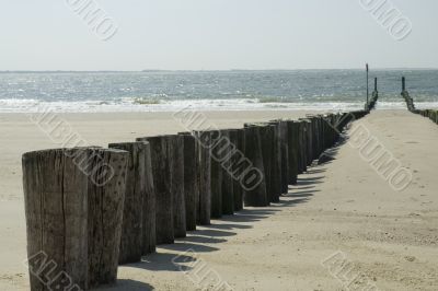 Poles on the beach