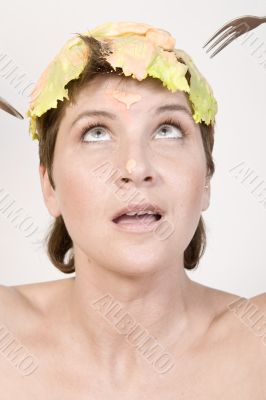 Salad on my head