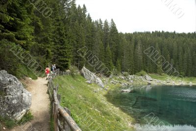 Tourists by the karersee