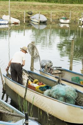 fisherman in boat
