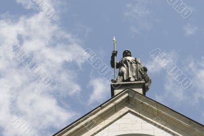 statue top of Neuschwanstein