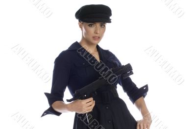 Model with Machine Gun