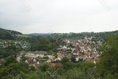 Overview traditional German village