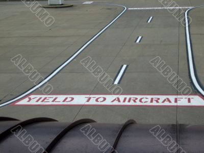 airport signs on ground