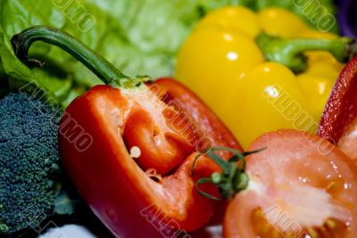 sliced vegetables