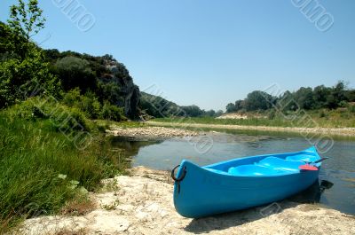 Canoe in river