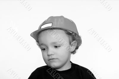 Black and White Condtruction Hat