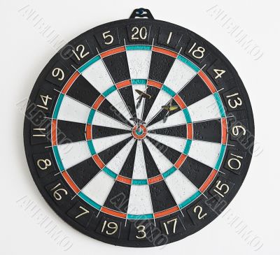 Three darts in the dartboard