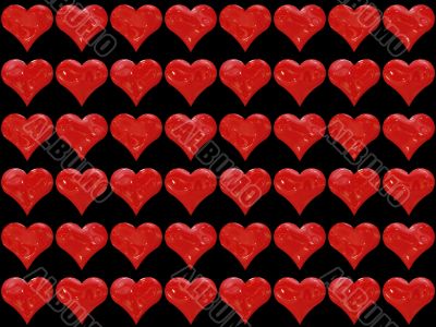 Shiny red hearts