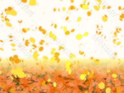 Orange leaves falling down