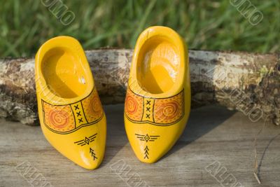 Yellow wooden shoes