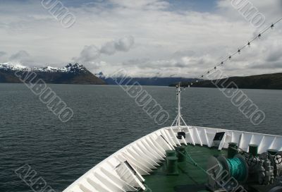 Bow of cruise ship