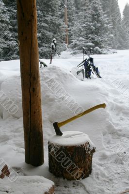 Axe & chopping block