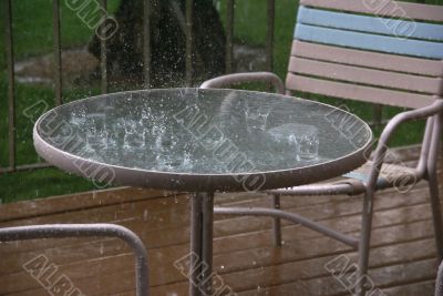 Thunderstorm, rain downpour