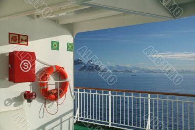 Cruise ship, life preserver