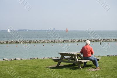 resting old man