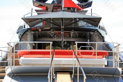 Red-black yacht