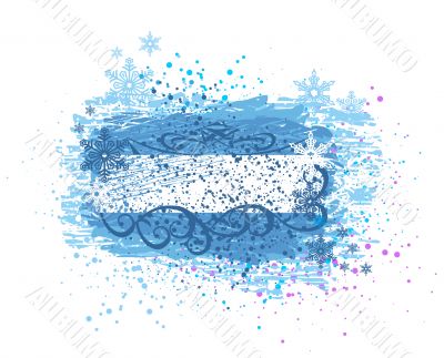 vector christmas grunge snowflakes frame