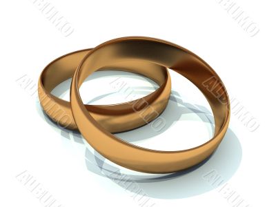 two gold rings