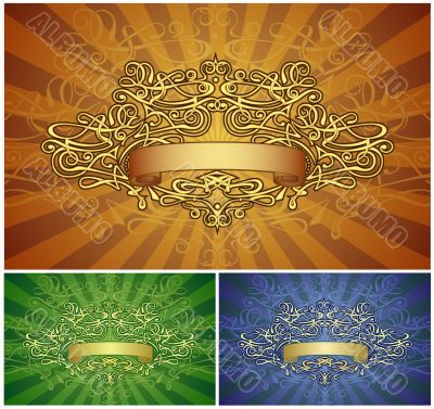 Retro-styled frame with banner & background