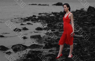 Stunning Fashion Model on outdoor shoot